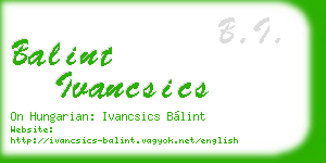 balint ivancsics business card